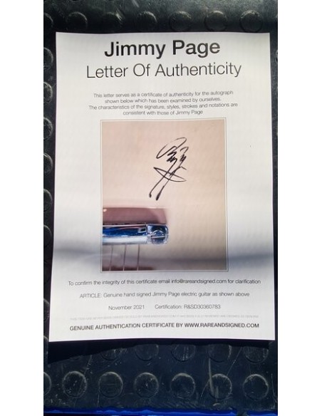 Jimmy Page autografiado Guitarra eléctrica Epiphone_segunda mano_cash creator_authentic