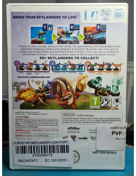 Wii Juego Skylanders Spyro's Adventure_segunda mano_cash creator_barato