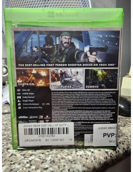 Juego Xbox One Call of Duty Black Ops Cold War_segunda mano_cash creator_usado