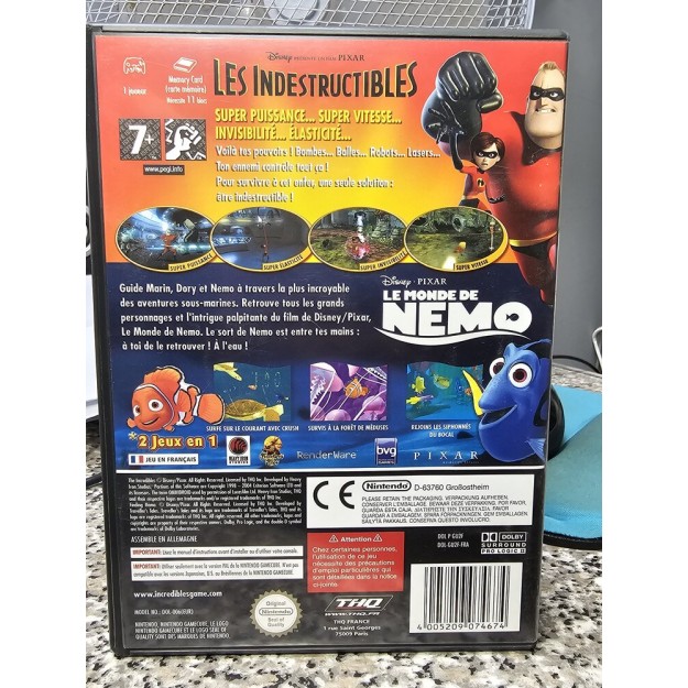 Juego Nintendo GameCube Les Indestructibles & Le Monde Nemo_segunda mano_cash creator_barato